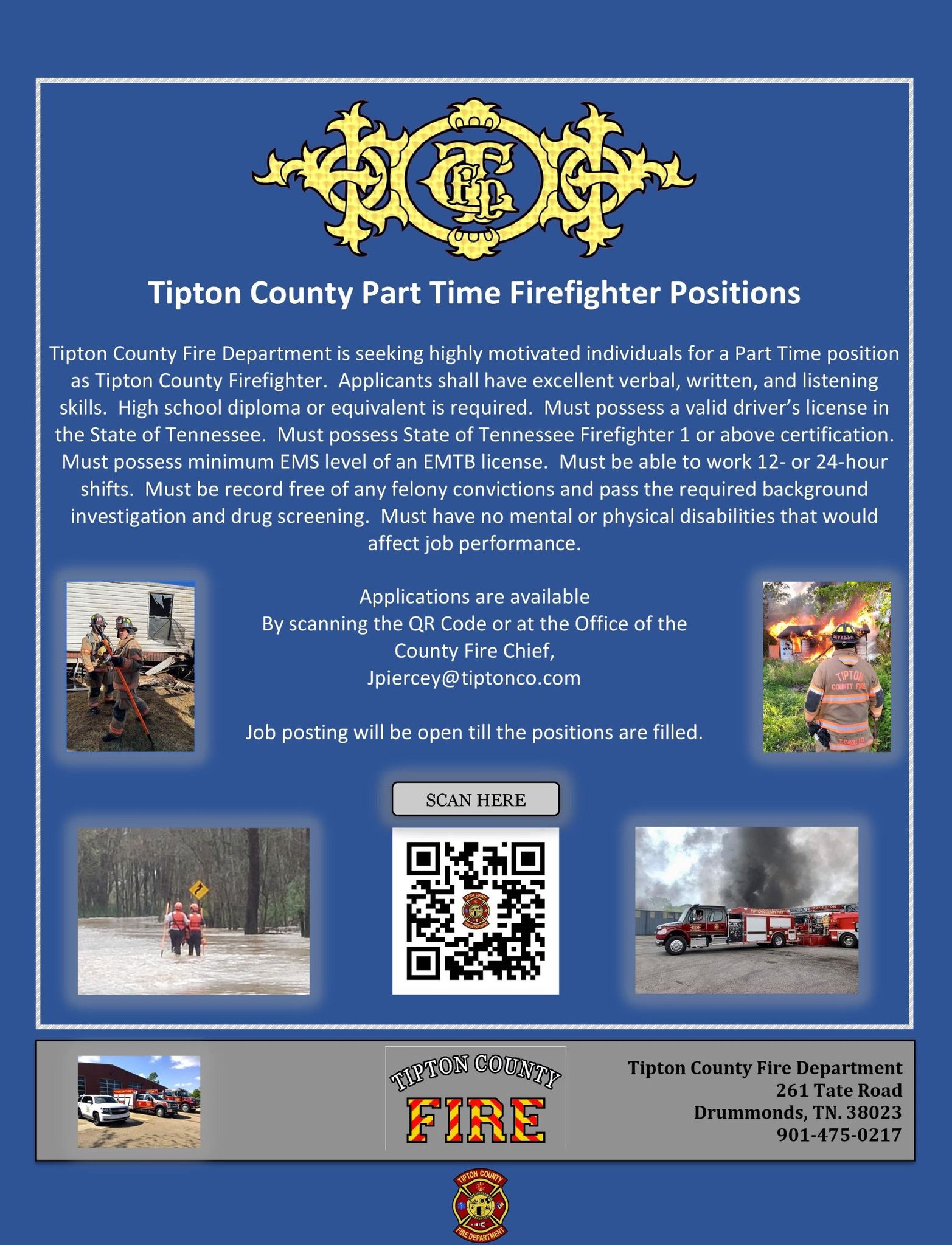 Tipton County Fire Part Time Positions